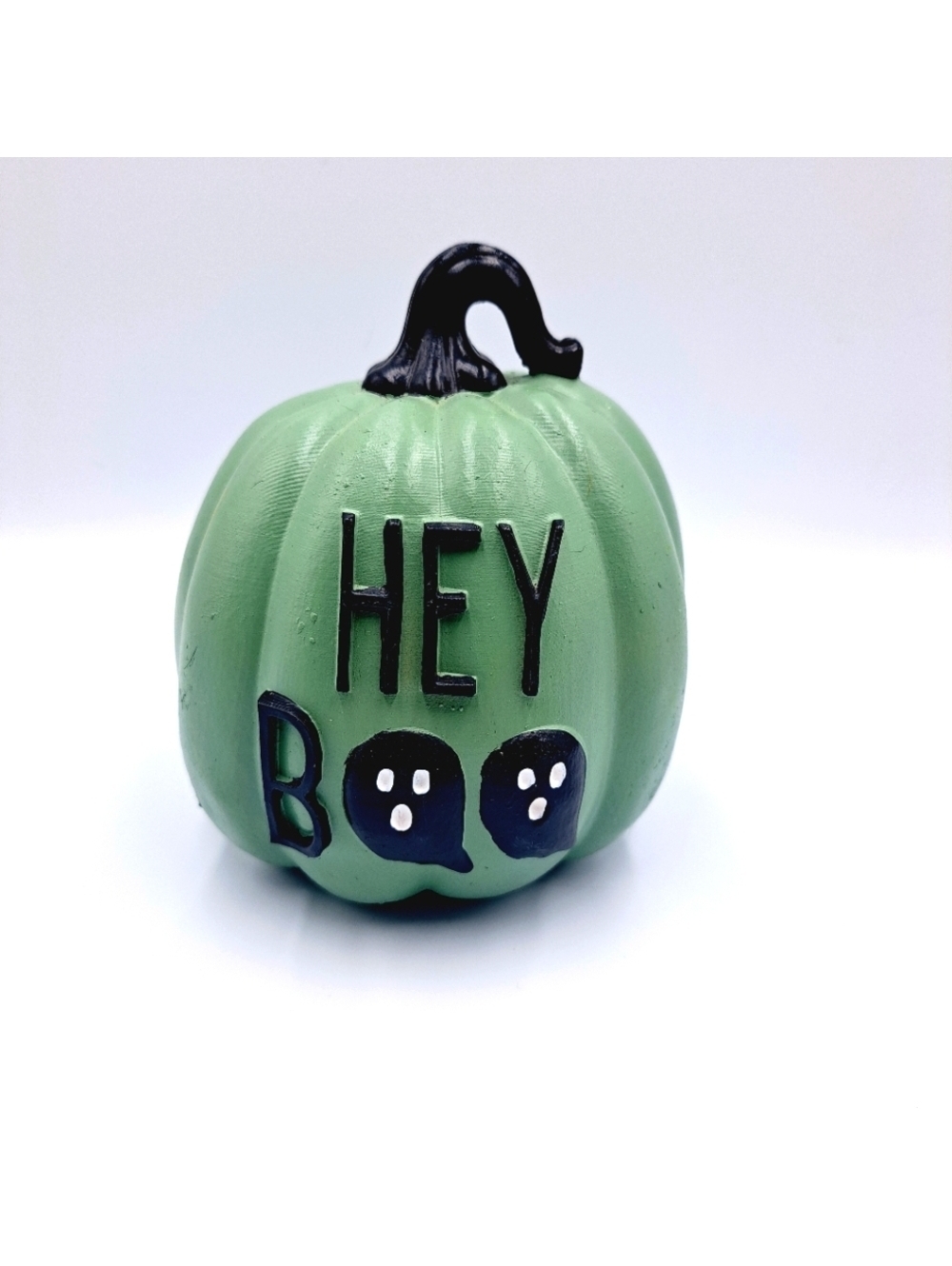 Hey BOO Green Farmhouse Halloween Pumpkin Boo Basket Decor Rustic Fall Ghost - Picture 1 of 8